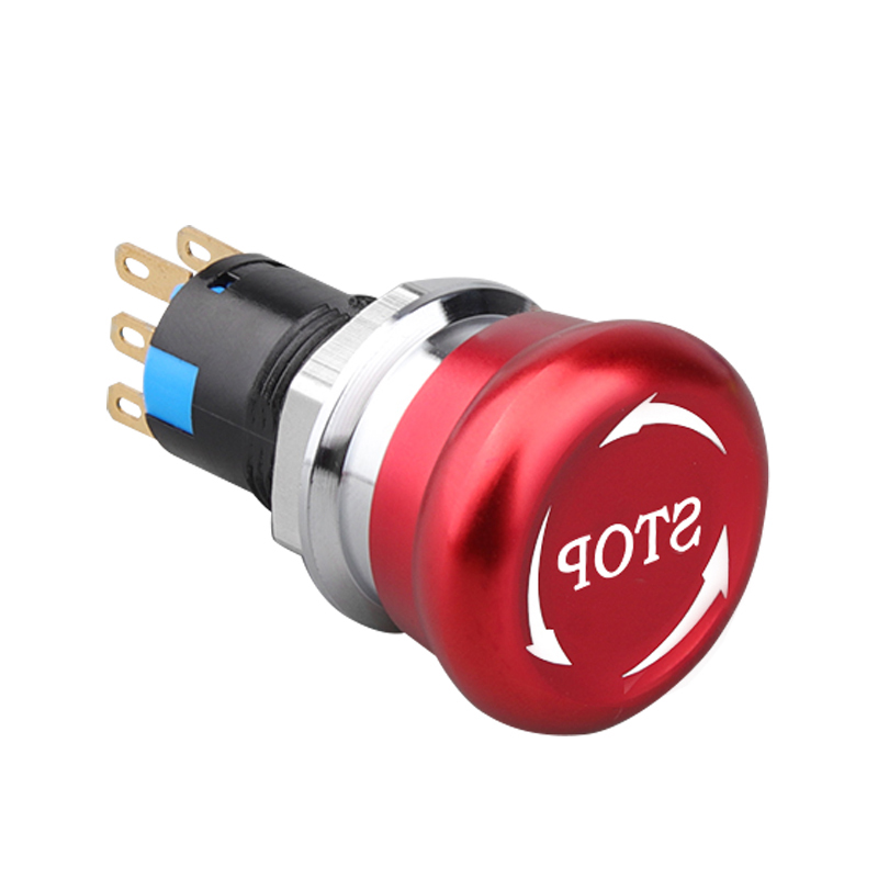16/19/22mm Red Mushroom Head Emergency Stop Button Switch